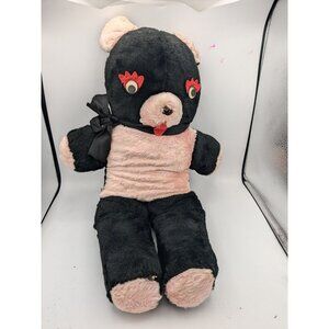 Vintage Columbia Toy Black Bear Panda Stuffed Animal 26"